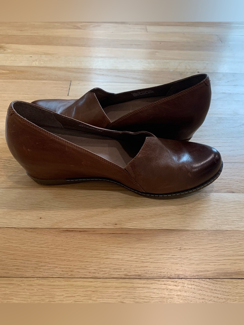 Dansko Liliana Women's Brown Leather Wedge Slip On‎ Shoes Size 39 US Size 9 - Picture 4 of 8